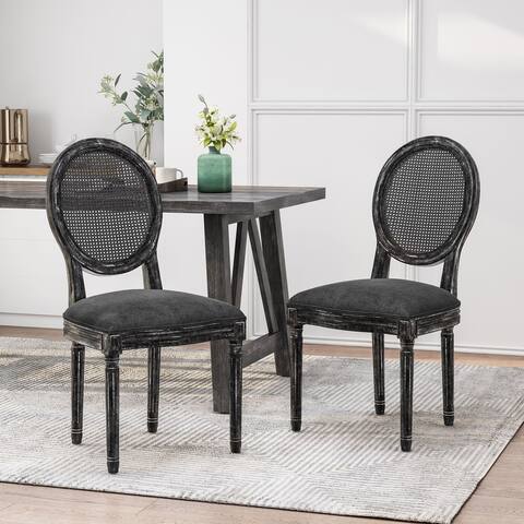 Aquilla Wood and Cane Dining Chair (Set of 2) by Christopher Knight Home
