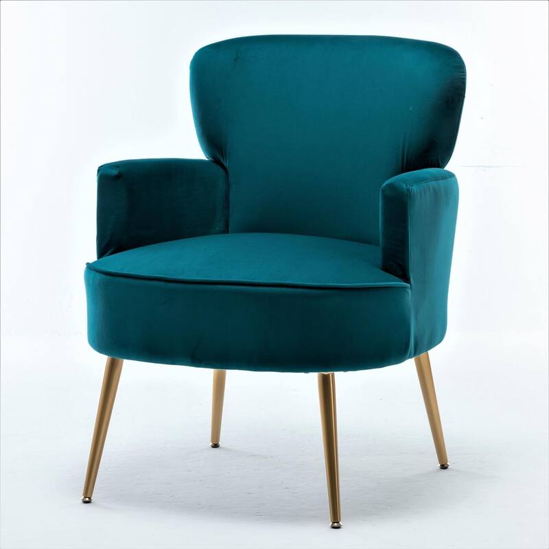 US Pride Furniture Stylish Velvet Armchair with Gold Metal Legs Comfortable Accent Chair