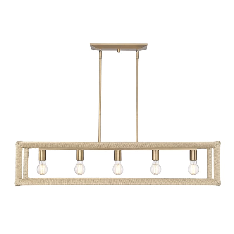 Wry Lighting Kimber 5-light Island Light in Modern Brass