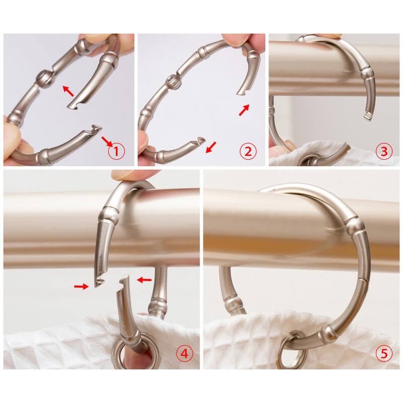Utopia Alley Victoria Rustproof Shower Curtain Rings for Bathroom - Set of 12