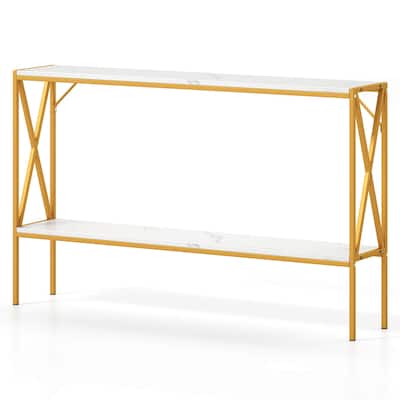 Costway Narrow Console Table 2-Tier Entryway Table with Storage 2 - See Details
