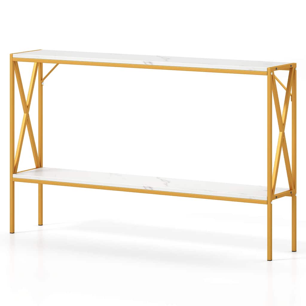 Costway Narrow Console Table 2-Tier Entryway Table with Storage 2 - See Details