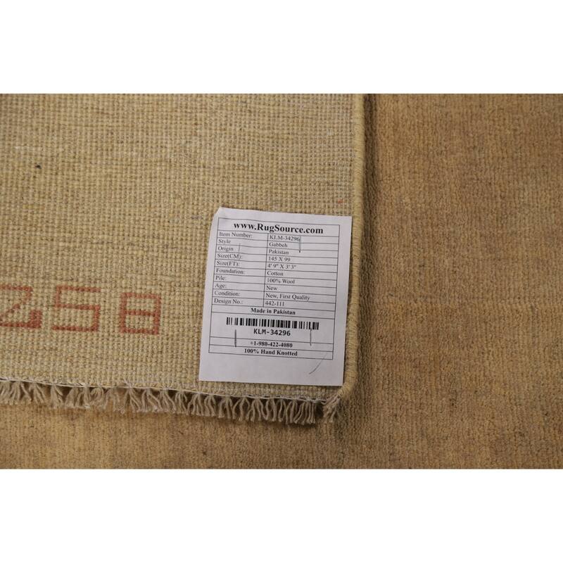 Contemporary Gabbeh Oriental Foyer Rug Handmade Wool Carpet - 3'3"x 4'9"