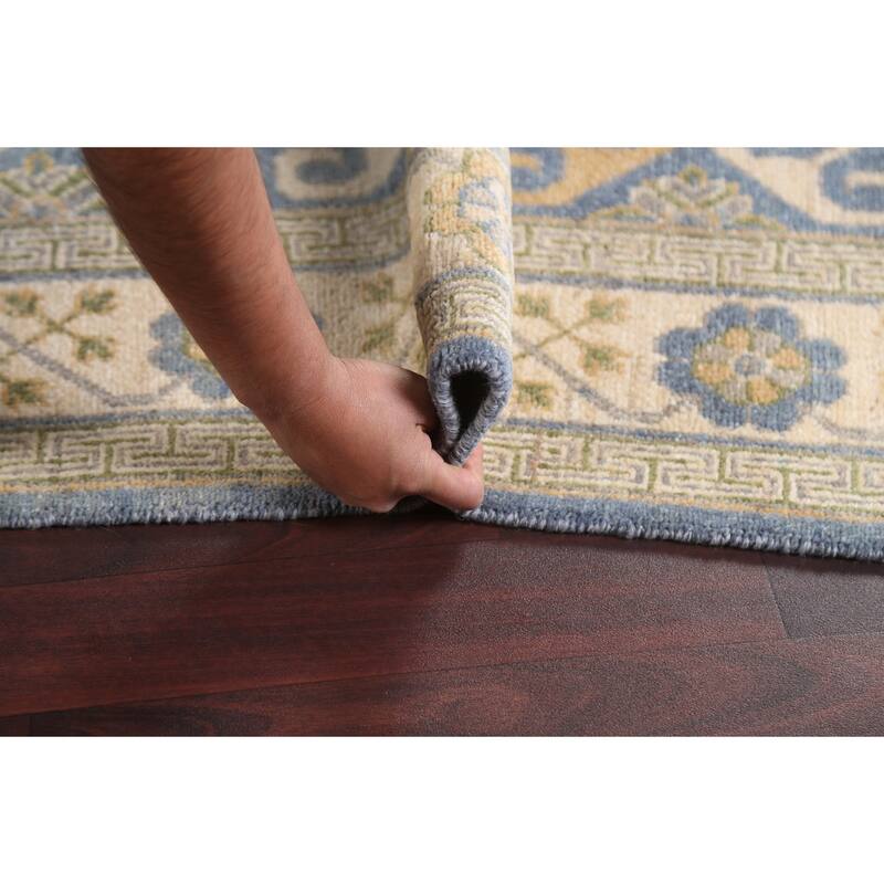 Vegetable Dye Khotan Oriental Wool Area Rug Hand-knotted Foyer Carpet - 4'5" x 6'11"