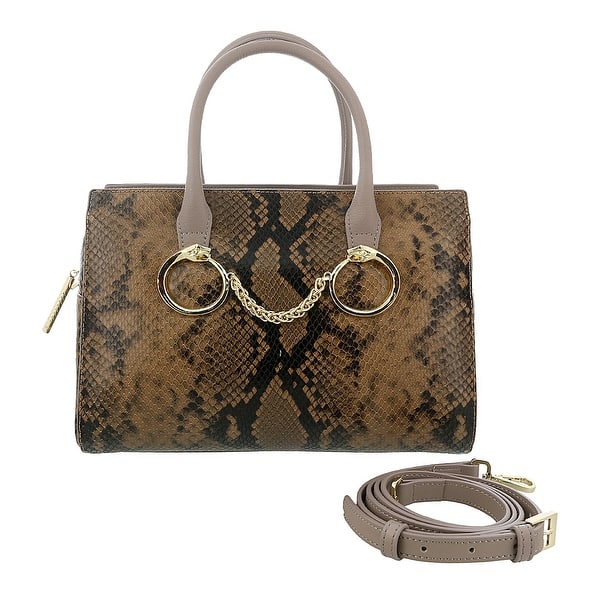 Cavalli Class Taupe Snakeskin Millie Deluxe Handbag - - 31197939
