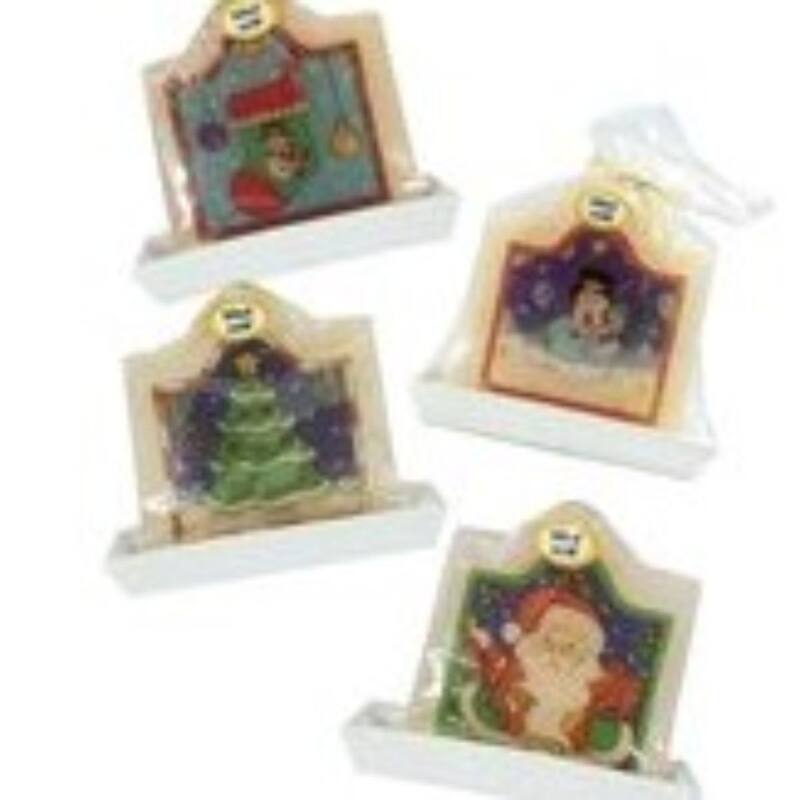 Santa Claus and Snowman Christmas Candles - 4" - Set of 4