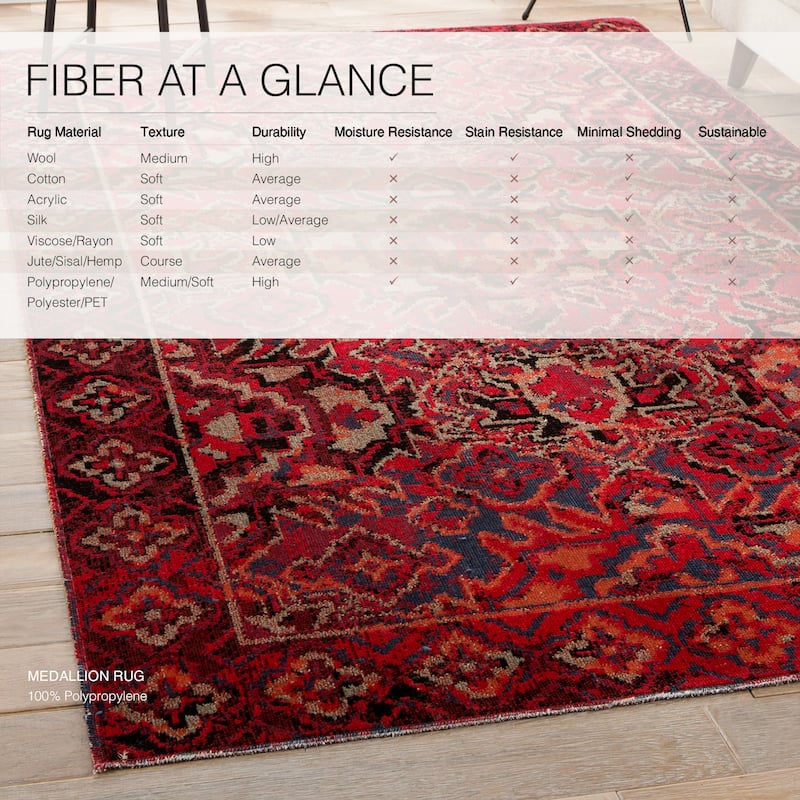 The Curated Nomad Brant Indoor/ Outdoor Medallion Red Area Rug