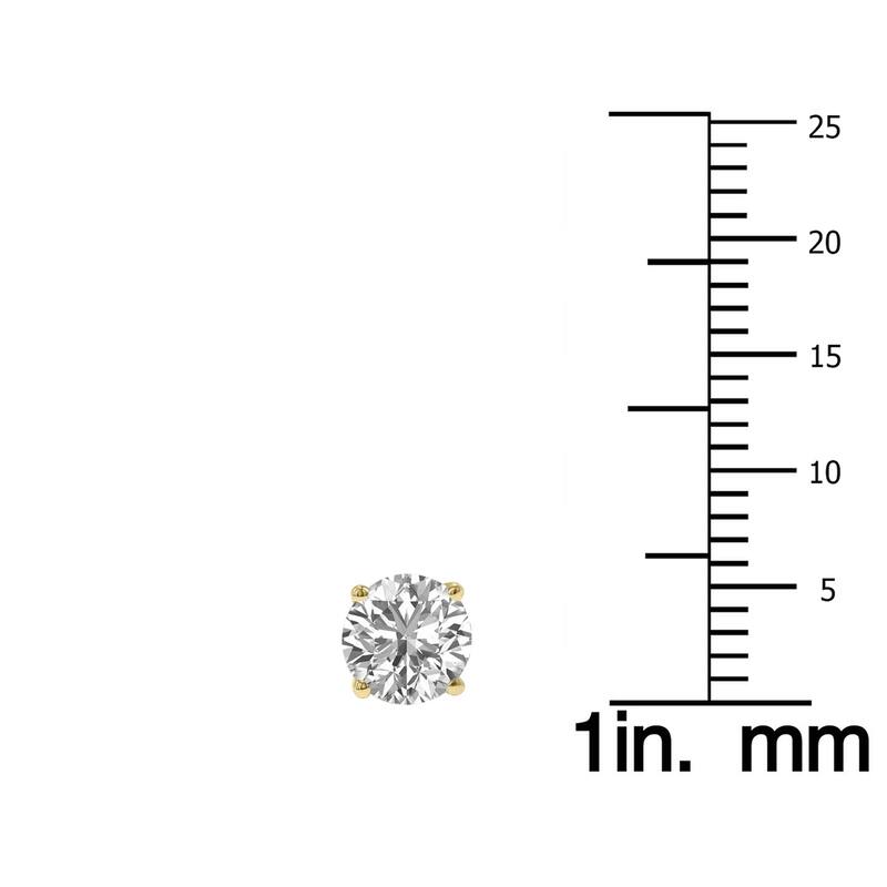 Marquee Lab Grown 1.50 Carat Total Weight Diamond Solitaire Earrings in 14K Yellow Gold