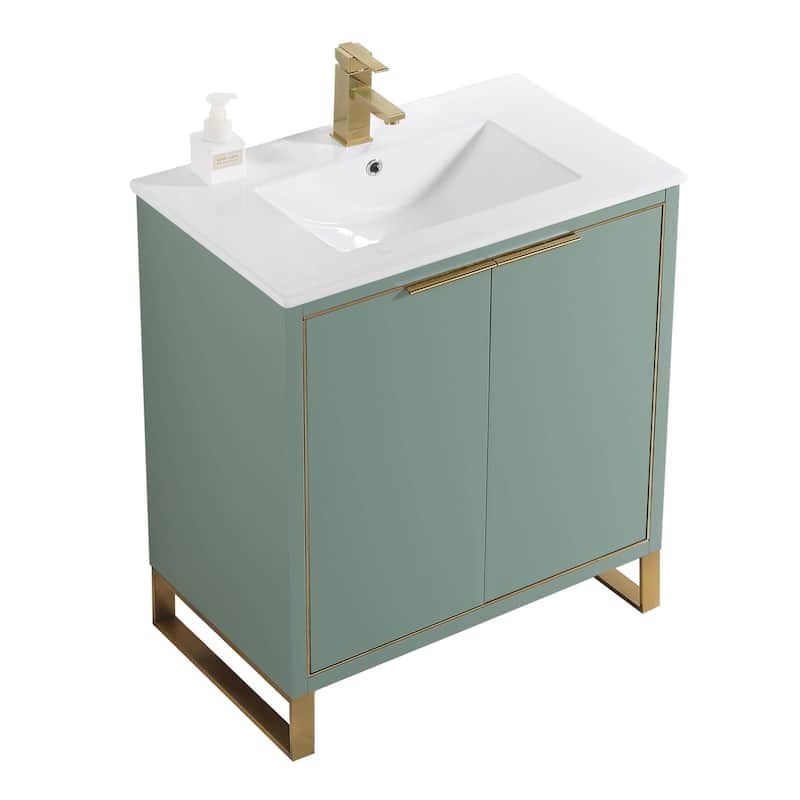 Fine Fixtures Opulence Collection Bathroom Vanity with White Ceramic Sink