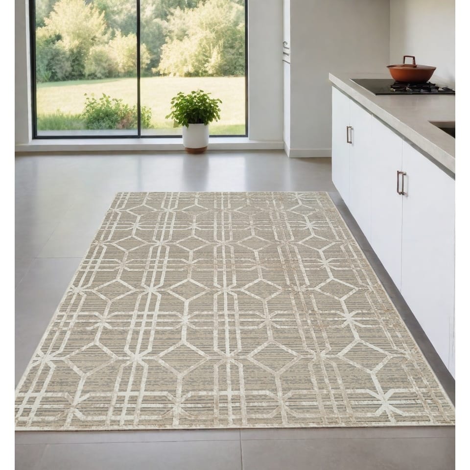 Bicus Distressed Abstract Modern Stain Resistant Durable Area Rug By HomeRoots