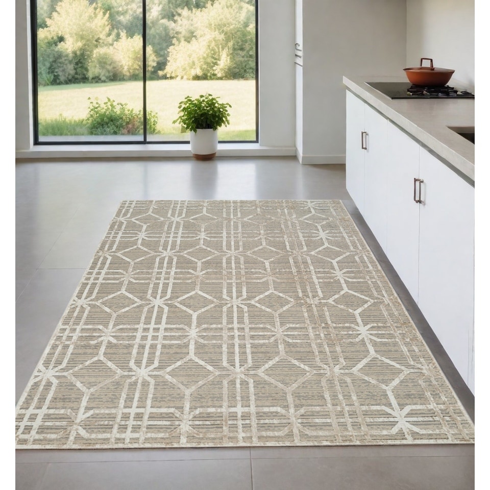 Denu Bicus Distressed Abstract Modern Stain Resistant Durable Area Rug By HomeRoots