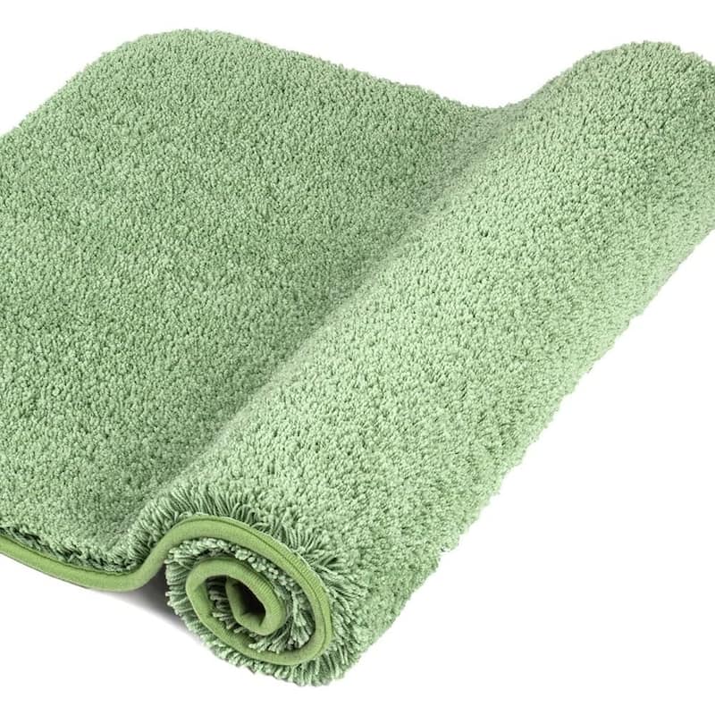 Bathroom Rug Non Slip Bath Mat for Bathroom, Water Absorbent Soft Microfiber Shaggy Bathroom Mat Machine Washable Bath Rug - Sage Green