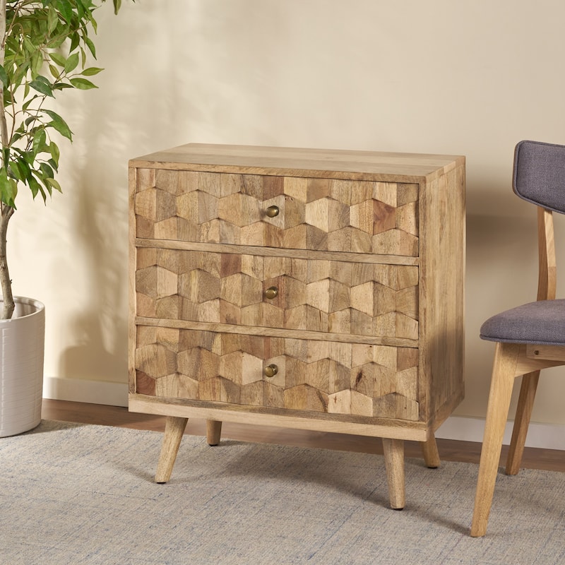 Versatile and Convenient 3 Drawer Chest For Bedroom,Living Room - Brown - 3-drawer