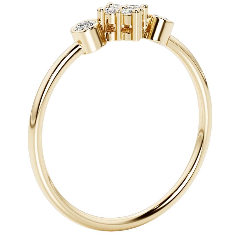 14k Gold Plated Sterling Silver Lab Diamond 1/7 ct Stacking Ring Band