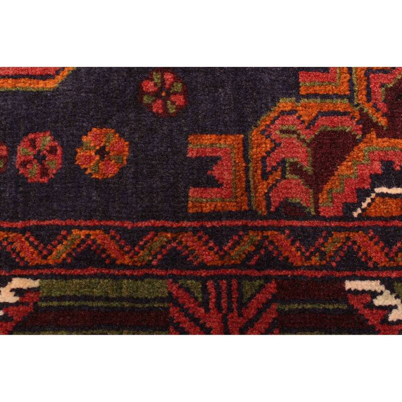 ECARPETGALLERY Hand-knotted Teimani Dark Navy Wool Rug - 3'10 x 6'3