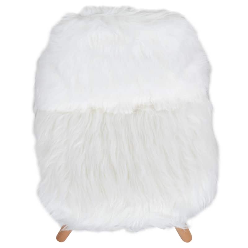 Kids Shaggy Dog Accent Chair - Desk Chair - Playroom Chair - 14"W x 14"D x 23.5"H