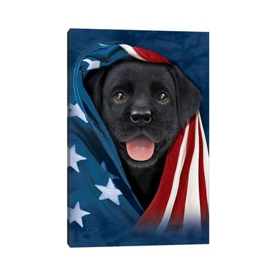 iCanvas "Chocolate Lab In Flag" by Vincent Hie Canvas Print