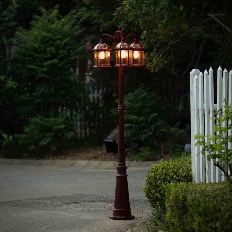 Lutec 3-Head Rust Outdoor Post Light - 22.40 x 78.2 x 22.40