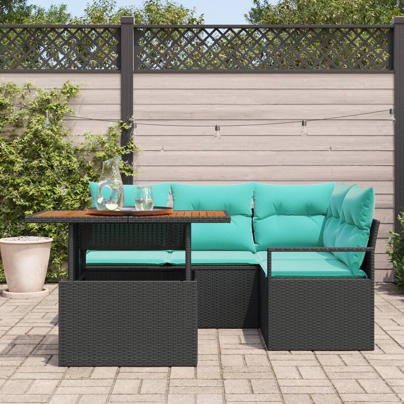 vidaXL 5 Piece Garden Sofa Set with Cushions - 69.7×48×27.2