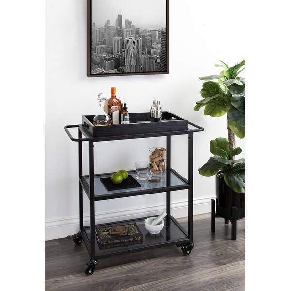slide 2 of 26, Kate and Laurel Giles Metal Bar Cart with Tray - 28x13x30