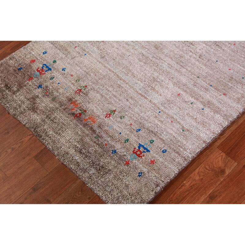 Hand Knotted Oriental 100% Wool Carpet Tribal Animal Pictorial Brown Gabbeh Runner Rug - 11' 9'' X 2' 7''