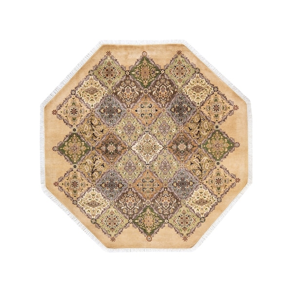 Mogul, One-of-a-Kind Hand-Knotted Area Rug - Yellow, 6' 1" x 6' 1" - 6' 1" x 6' 1". Opens flyout.