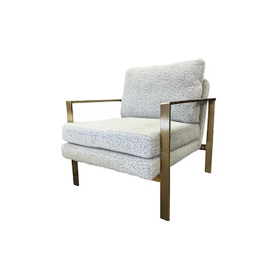 Sidney Boucle Arm Brush Gold Lounge Chair