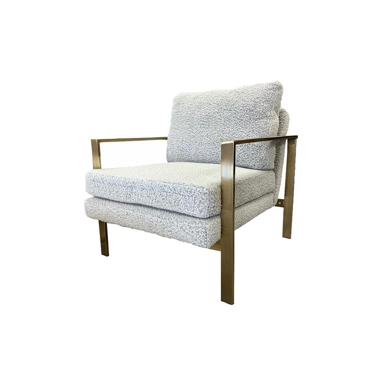 Sidney Boucle Arm Brush Gold Lounge Chair