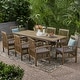 preview thumbnail 2 of 26, Sorrento Acacia Wood 9-piece Expandable Table Outdoor Dining Set by Christopher Knight Home Gray Finish+Dark Gray