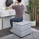 preview thumbnail 21 of 58, Adeco Fabric Square Storage Ottoman with Tray