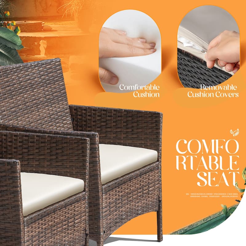 Homall PE Rattan 4-piece Outdoor Patio Set
