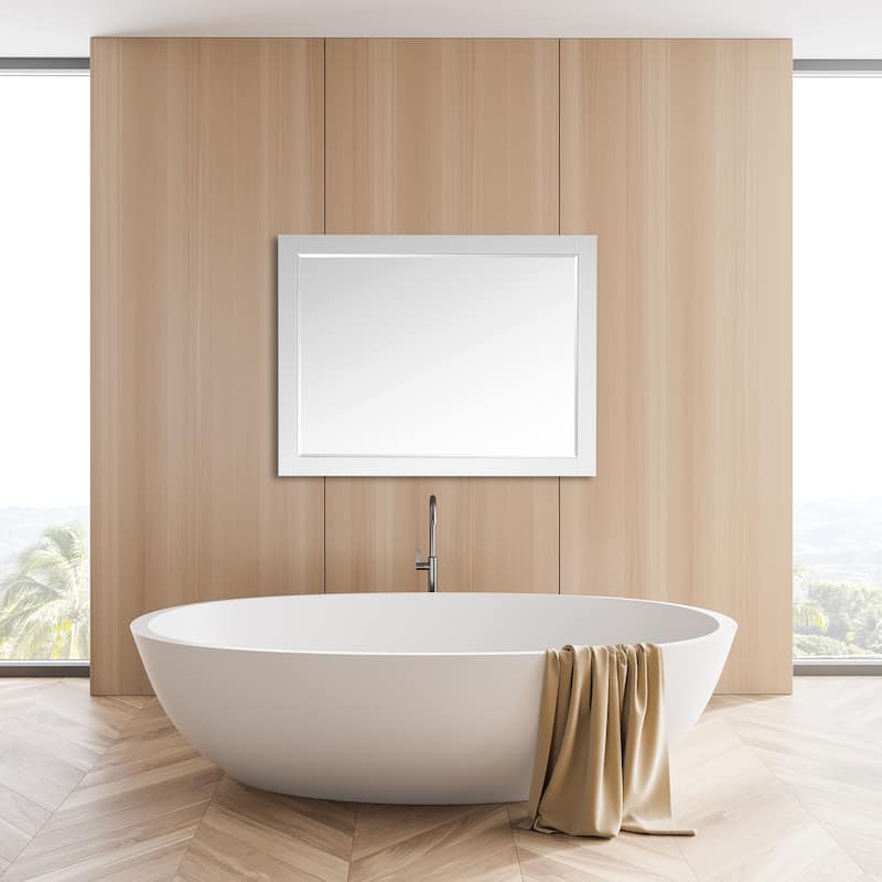 Altair Ivy Rectangular Bathroom Wood Framed Wall Mirror