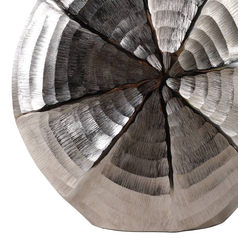 Metal Aluminum Vase Coastal Glam Scalloped Shell Pattern - 14" Silver
