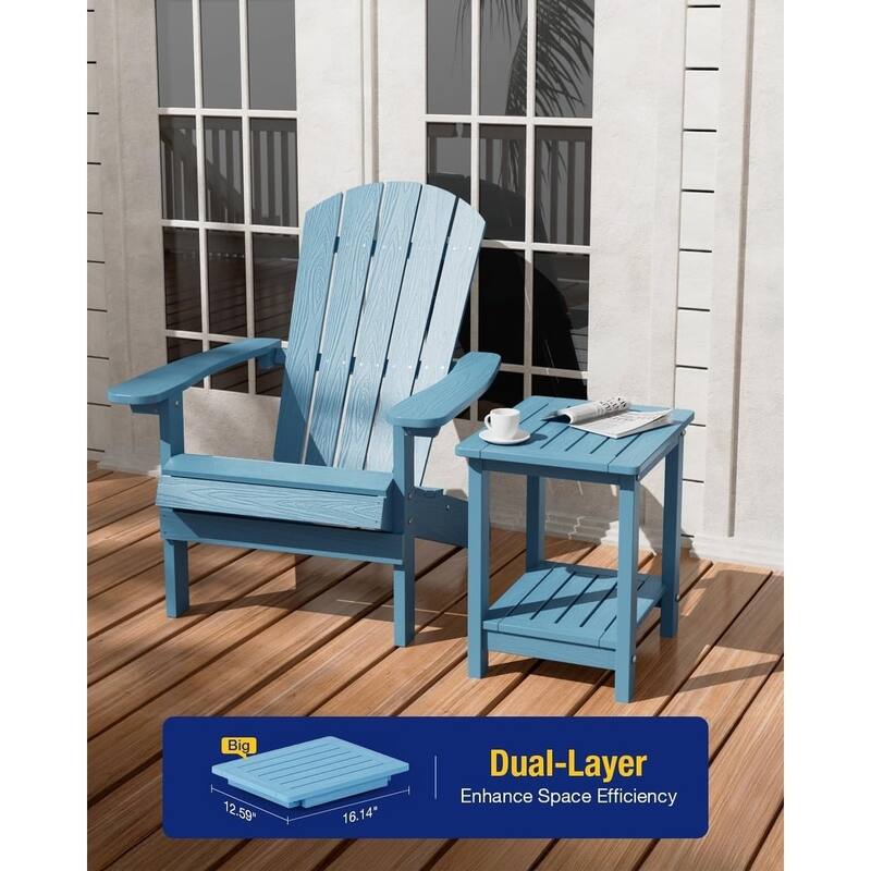 WINSOON HIPS All Weather Table Adirondack Square Side Table