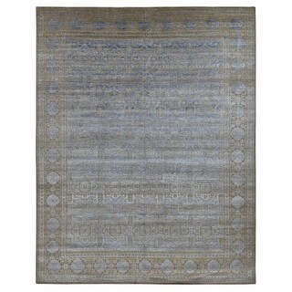 Shahbanu Rugs Dirt Brown, Mamluk, Silk with Textured Wool, Hand Knotted ...
