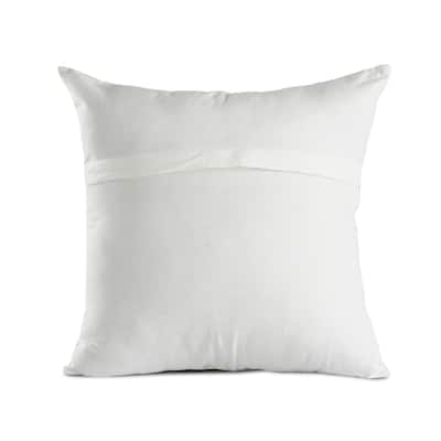 HomeRoots 20" X 20" Beige Gray And Off-White 100% Cotton Patchwork Zippered Pillow