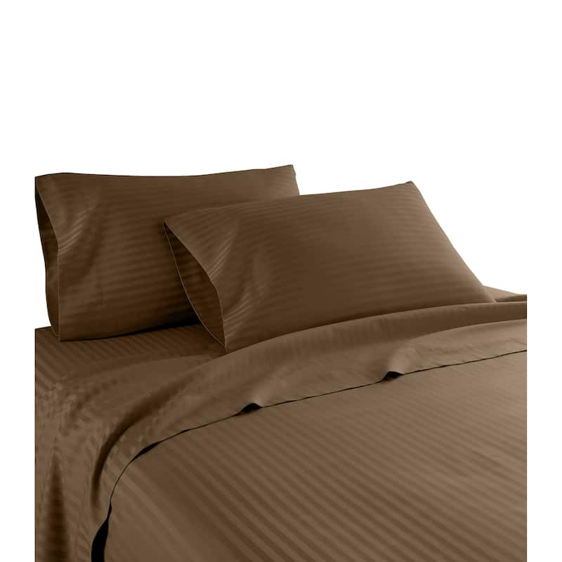 Striped 1200 TC Egyptian Cotton Deep Pocket Bed Sheet Set