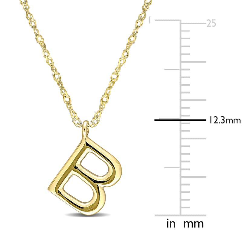 Miadora 14k Yellow Gold B Initial Necklace