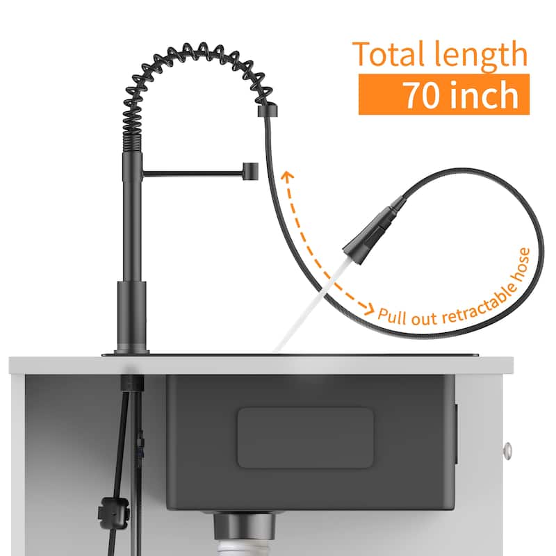 25 inch Drop-in Single Bowl Kitchen Sink, 18 Gauge Stainless Steel Kitchen Sink, Handmade Topmount Sink