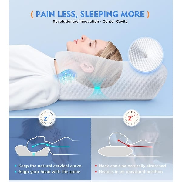 Cervical Pillow for Neck Pain Relief, Hollow Design Odorless Memory