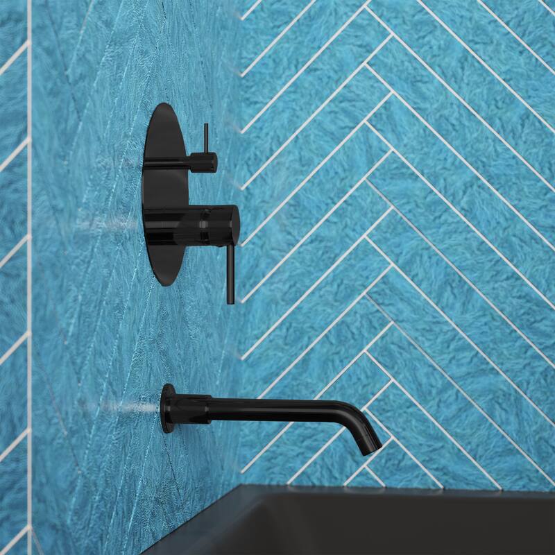 Ivy Single-Handle 1-Spray Tub And Shower Faucet In Matte Black (Valve Included) - 17.5" x 11.88" x 5.88"