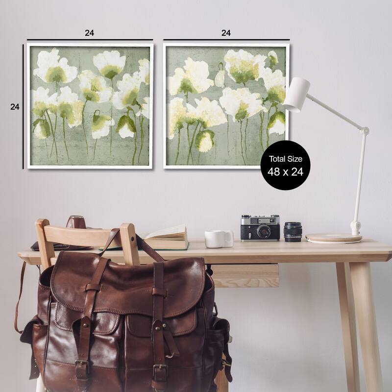 Stupell Charming White Blooms Framed Giclee Art Design By Vanessa Austin (Set of 2)