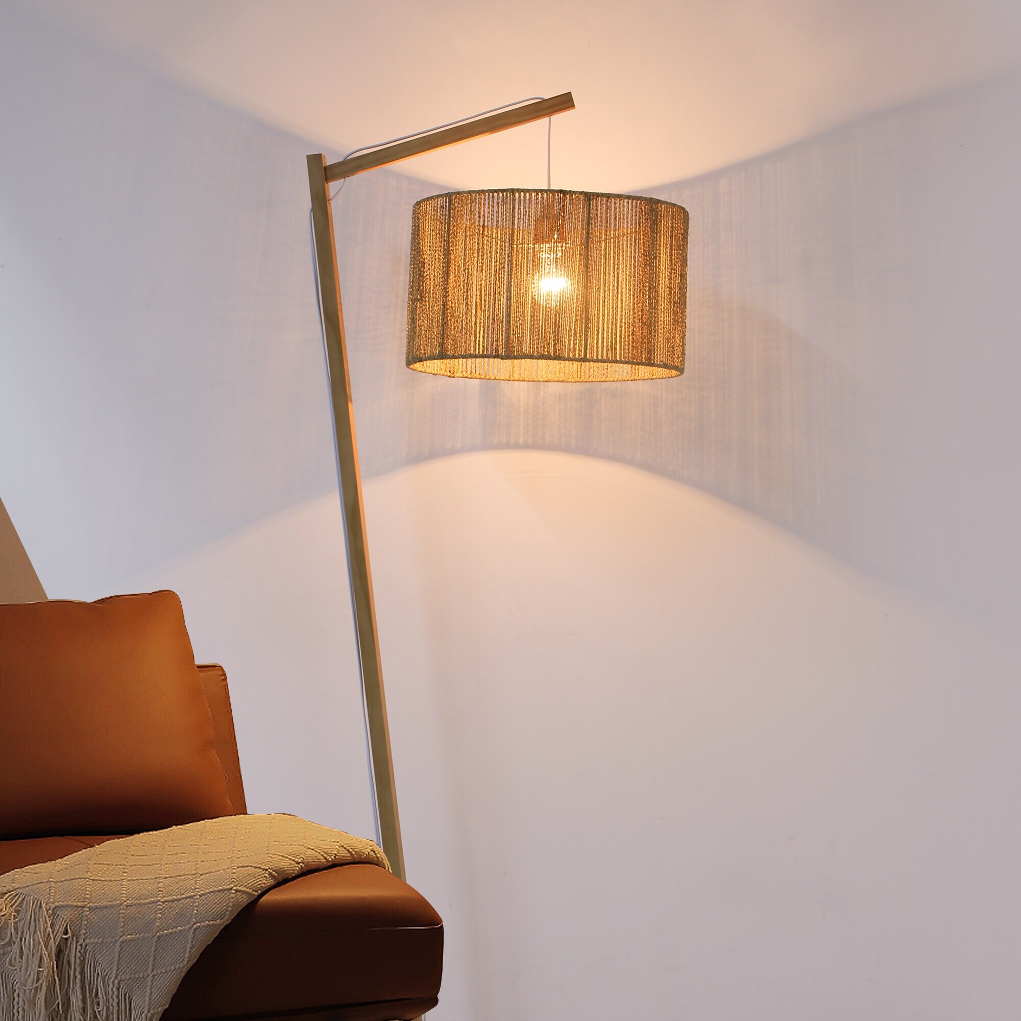 thumbnail image 2 of Boho Standing Tall Lamps With Foot Switch, Boho Floor Lamp With... 2 of 12