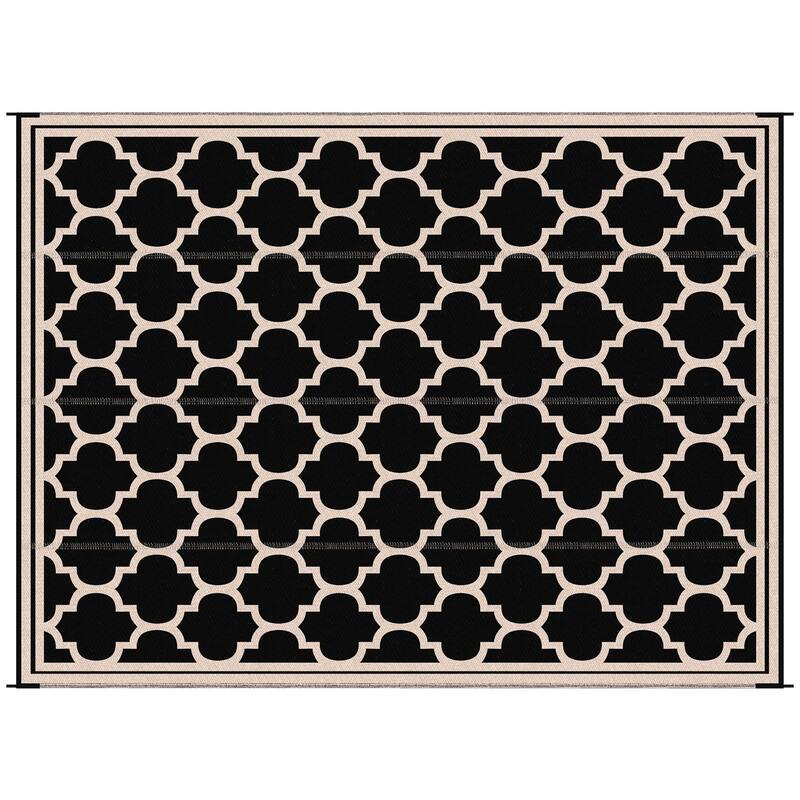 Outsunny Reversible Outdoor RV Rug, Patio Floor Mat, Plastic Straw Rug for Backyard, Deck, Picnic, Beach, Camping