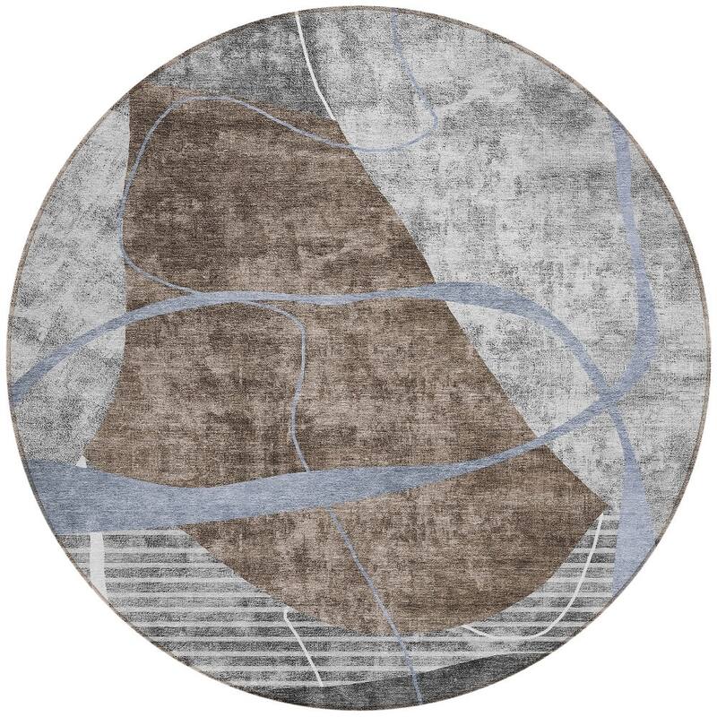 HomeRoots Abstract Transitional Rectangle Outdoor Rug
