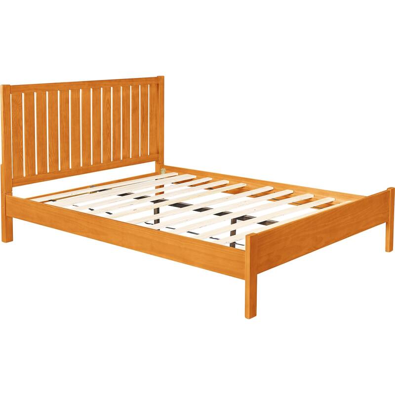 Graham Wooden Platform Bed with Slatted Headboard