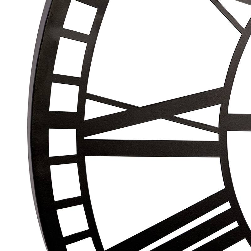 Black Metal Open Cutout Frame Decorative Wall Clock