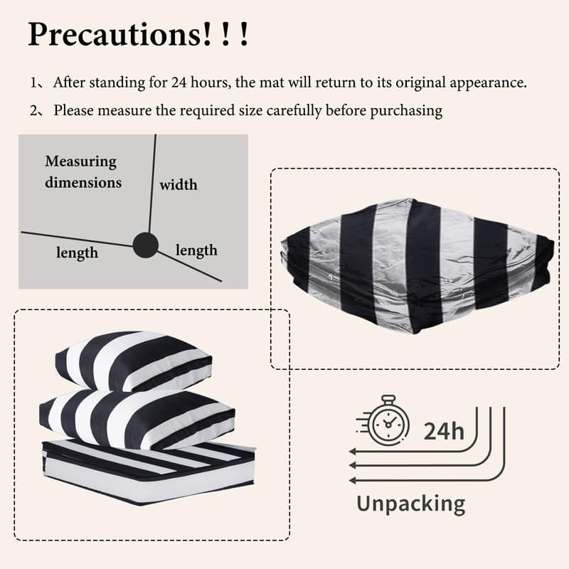 14pcs Outdoor Couch Cushions,4" Waterproof Sectional Rattan Conversation Set Cushions(Only Cushions+Covers,No Sofa) - 14PCS