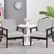 preview thumbnail 42 of 64, Costway Set of 2 Fabric Accent Armchair Solid Wood Upholstered Lounge - See Details