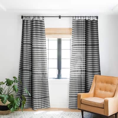 Blackout Gingham Black And White Made-to-Order Curtain Panel (One Panel)